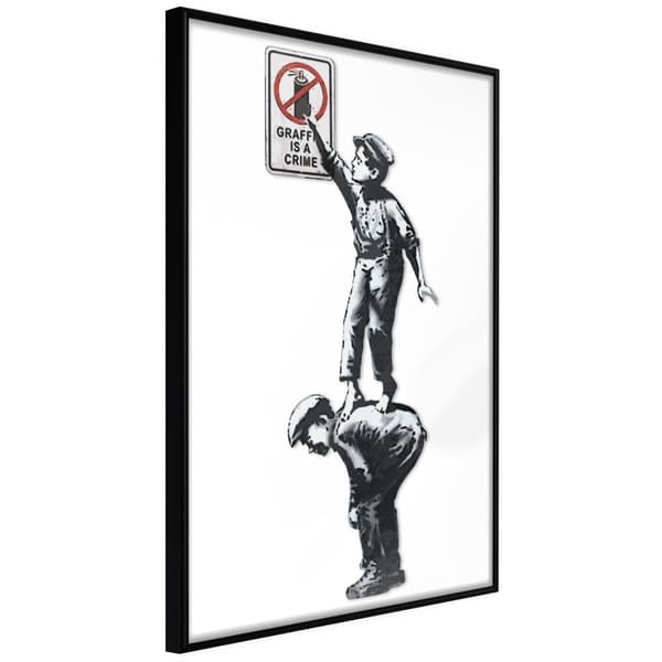 Inramad Poster / Tavla - Banksy: Graffiti Is a Crime