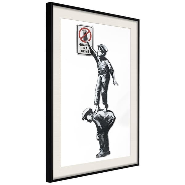Inramad Poster / Tavla - Banksy: Graffiti Is a Crime