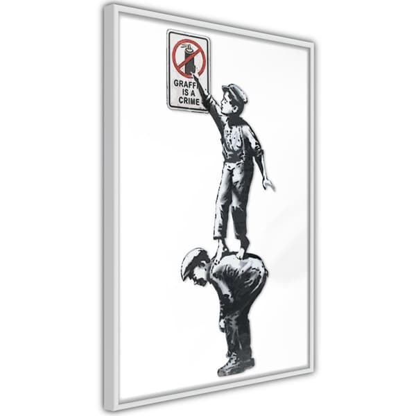 Inramad Poster / Tavla - Banksy: Graffiti Is a Crime
