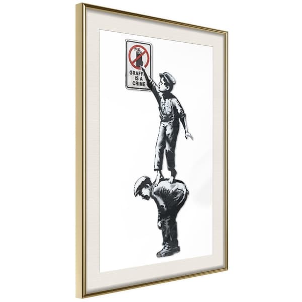 Inramad Poster / Tavla - Banksy: Graffiti Is a Crime