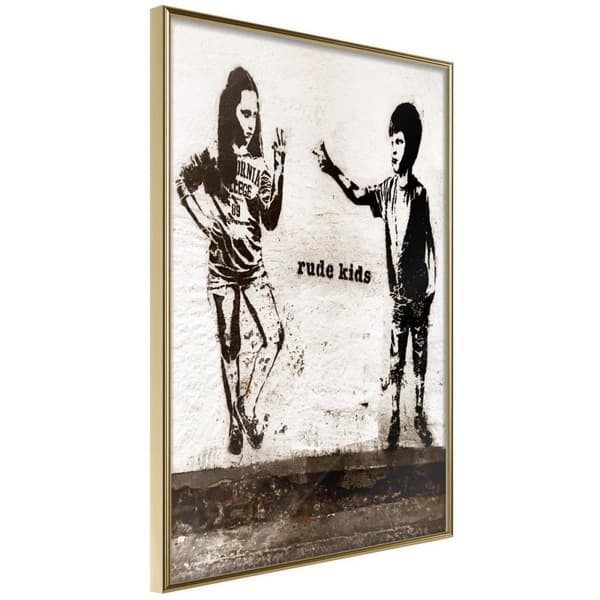 Inramad Poster / Tavla - Banksy: Rude Kids