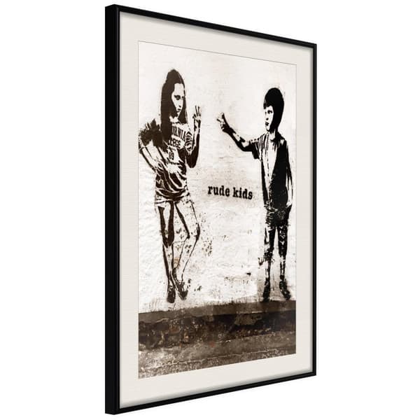 Inramad Poster / Tavla - Banksy: Rude Kids