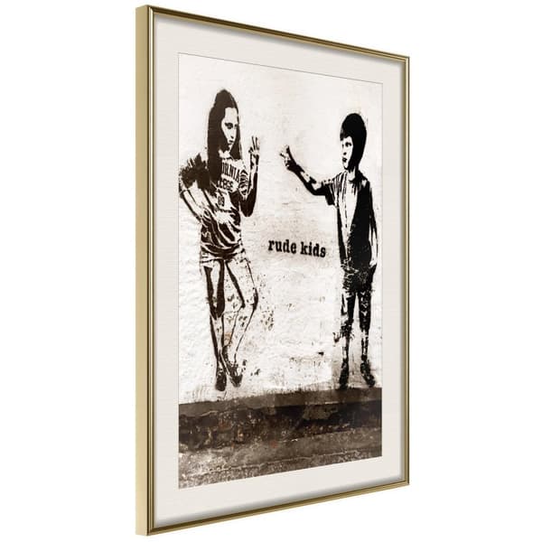 Inramad Poster / Tavla - Banksy: Rude Kids