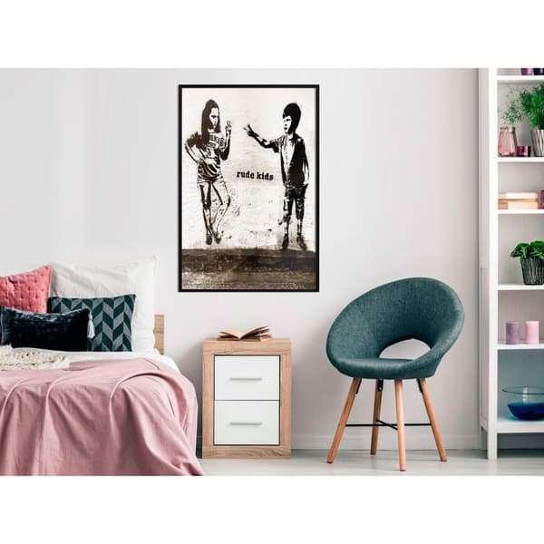Inramad Poster / Tavla - Banksy: Rude Kids