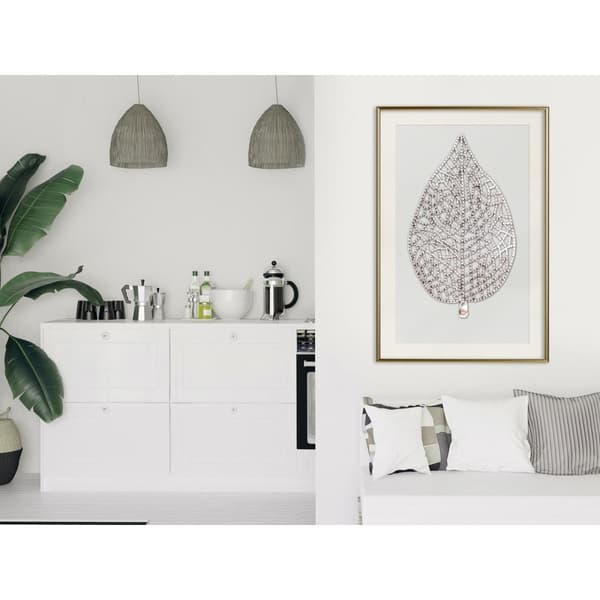 Inramad Poster / Tavla - Leaf-Shaped Pendant