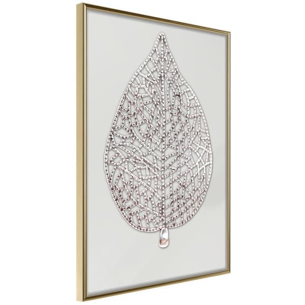 Inramad Poster / Tavla - Leaf-Shaped Pendant Guldram 40x60