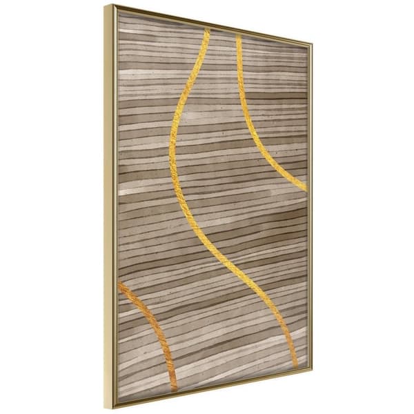 Inramad Poster / Tavla - Golden Stripes