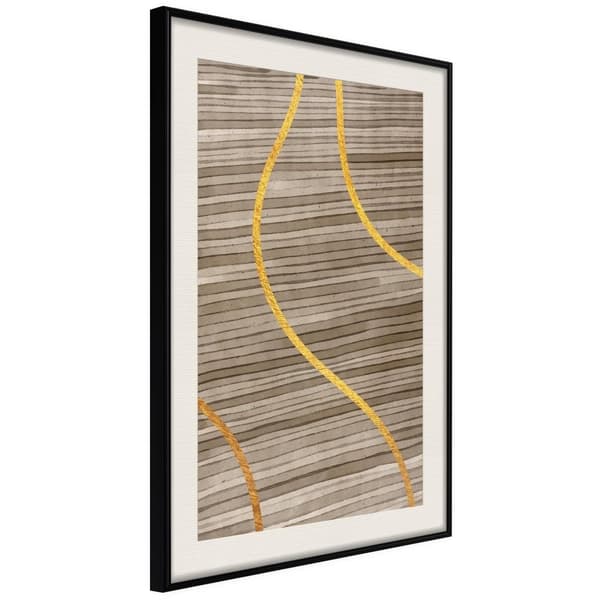 Inramad Poster / Tavla - Golden Stripes