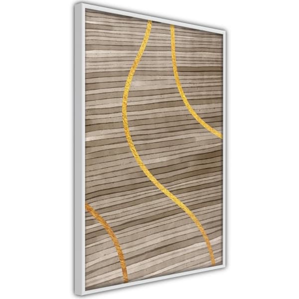 Inramad Poster / Tavla - Golden Stripes
