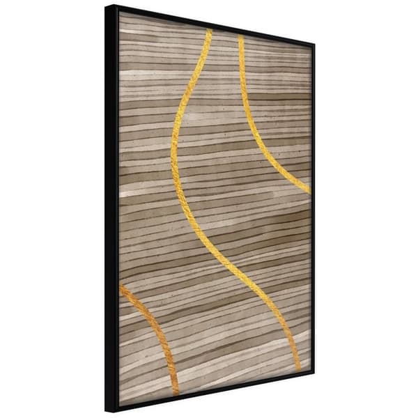 Inramad Poster / Tavla - Golden Stripes