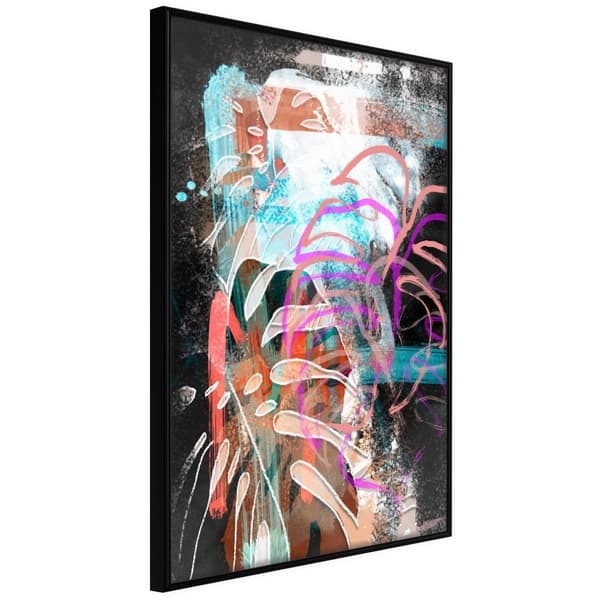 Inramad Poster / Tavla - Disco Leaves Svart ram 40x60
