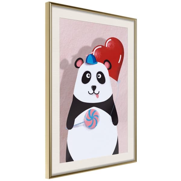 Inramad Poster / Tavla - Happy Panda