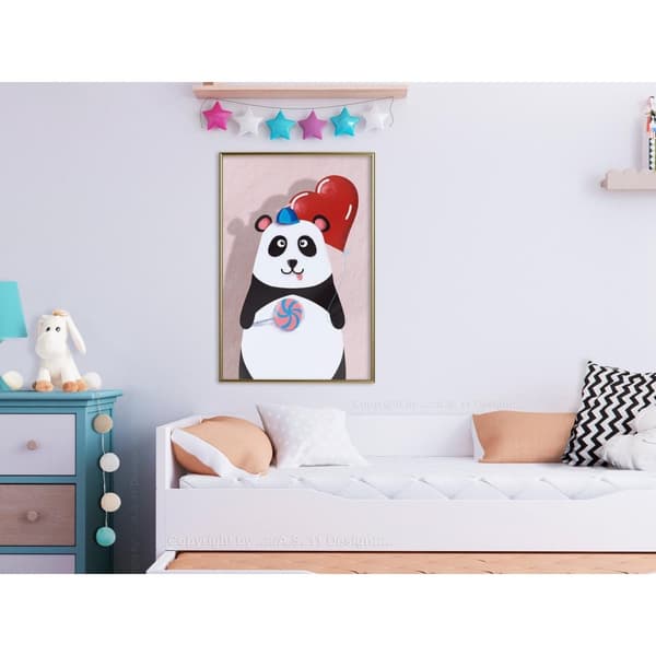 Inramad Poster / Tavla - Happy Panda