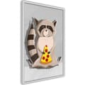 Miniatyrbild 8 av 11: Inramad Poster / Tavla - Racoon Eating Pizza