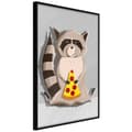 Miniatyrbild 1 av 11: Inramad Poster / Tavla - Racoon Eating Pizza