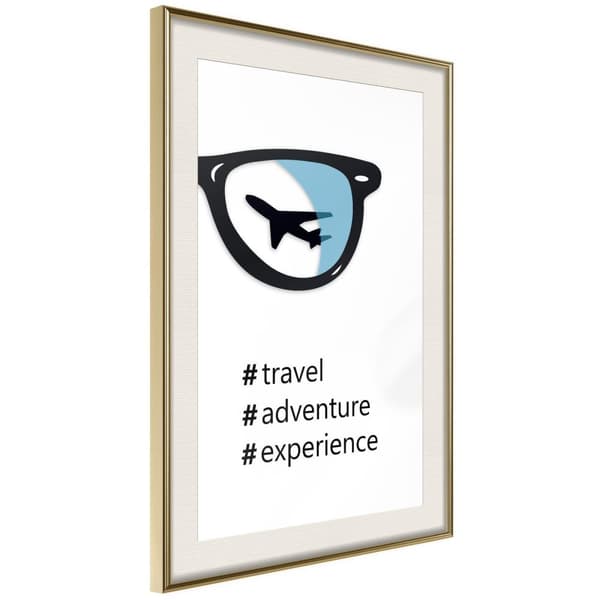 Inramad Poster / Tavla - Life Goals Guldram med passepartout 40x60