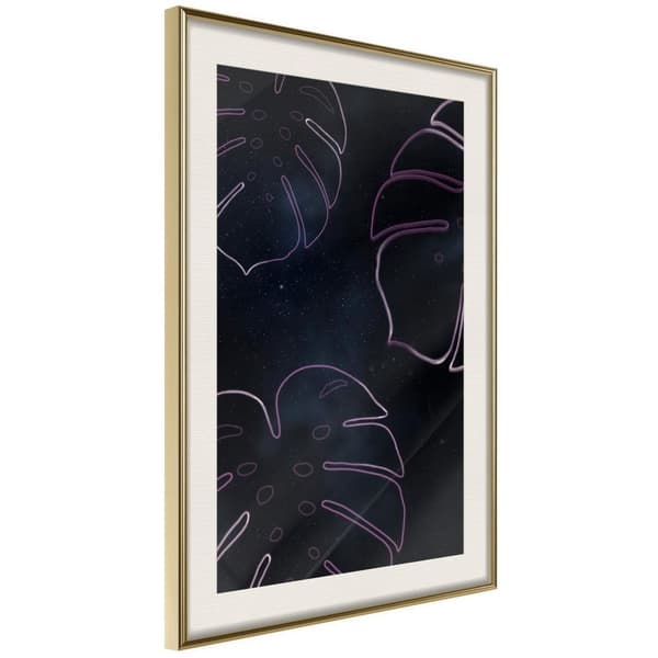 Inramad Poster / Tavla - Monstera Outline