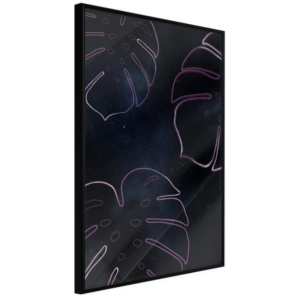 Inramad Poster / Tavla - Monstera Outline Svart ram 40x60