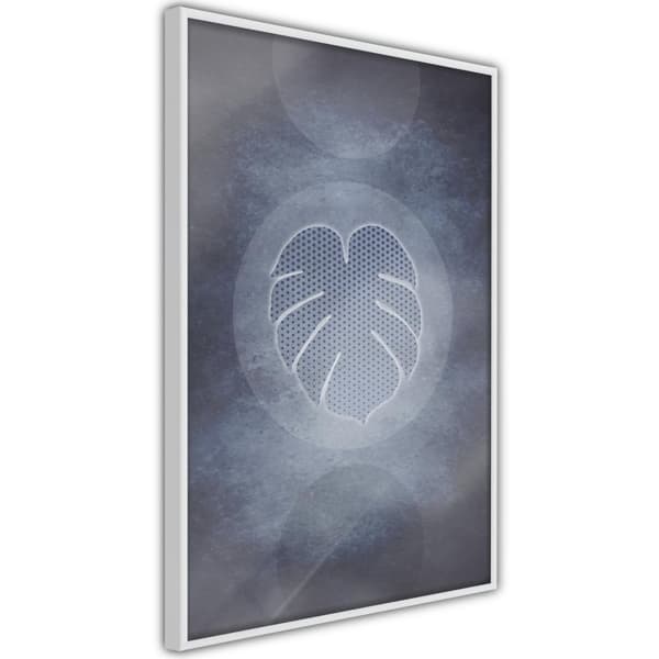 Inramad Poster / Tavla - Leaf in the Center Vit ram 20x30