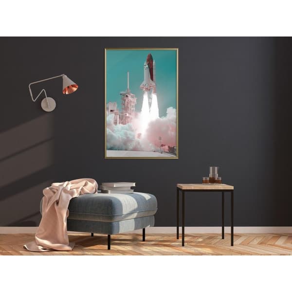 Inramad Poster / Tavla - Leaving the Earth