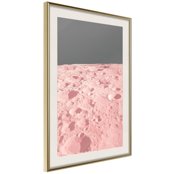 Inramad Poster / Tavla - Pastel Craters Guldram med passepartout 40x60