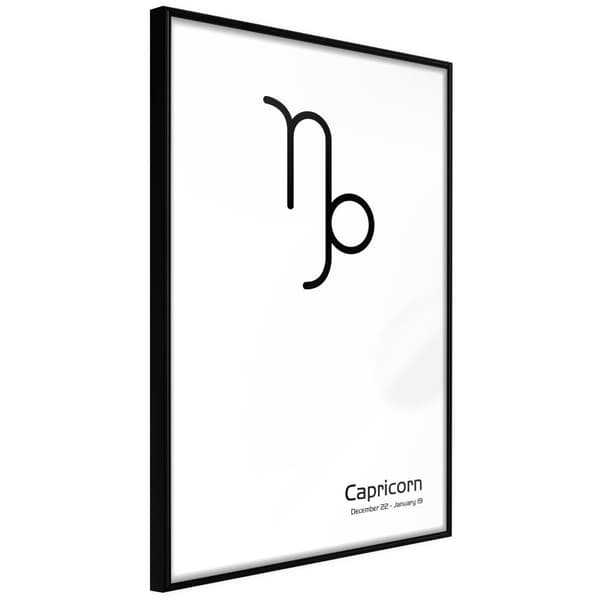 Inramad Poster / Tavla - Zodiac: Capricorn II Svart ram 20x30