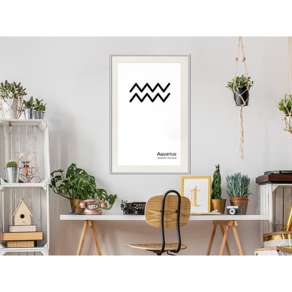 Inramad Poster / Tavla - Zodiac: Aquarius II