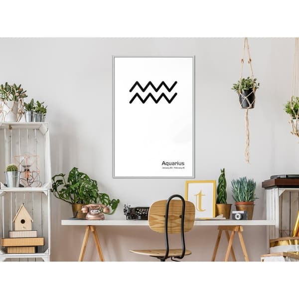 Inramad Poster / Tavla - Zodiac: Aquarius II