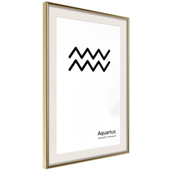 Inramad Poster / Tavla - Zodiac: Aquarius II