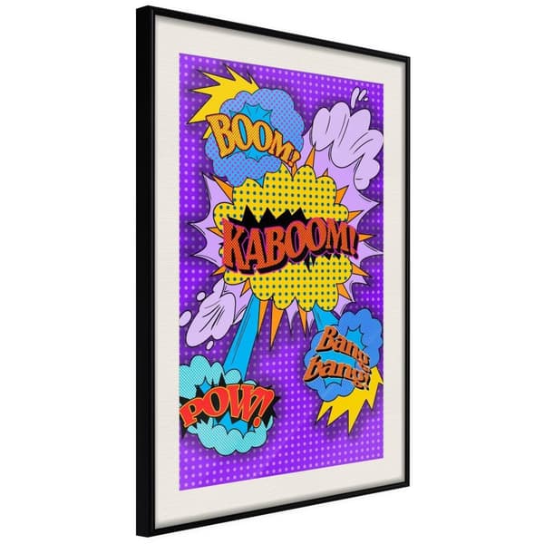 Inramad Poster / Tavla - Kaboom! Boom! Pow!