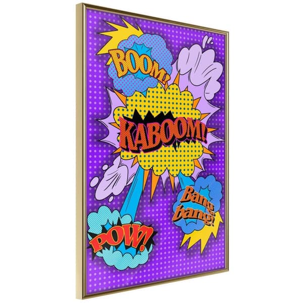 Inramad Poster / Tavla - Kaboom! Boom! Pow!