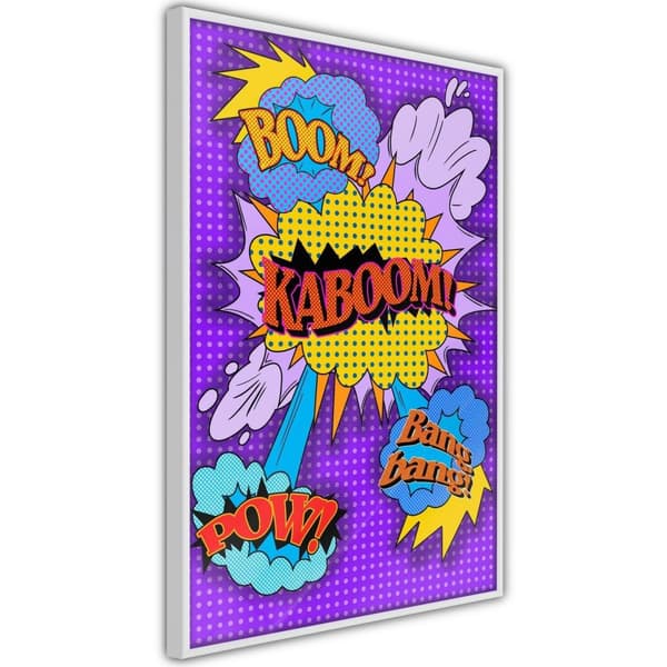 Inramad Poster / Tavla - Kaboom! Boom! Pow!
