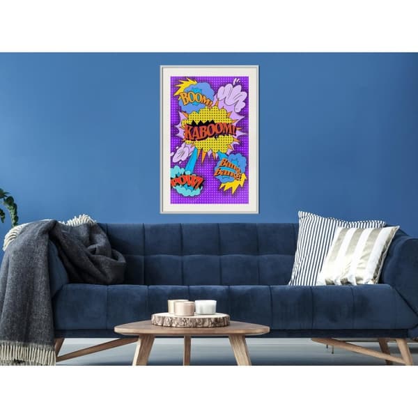 Inramad Poster / Tavla - Kaboom! Boom! Pow!