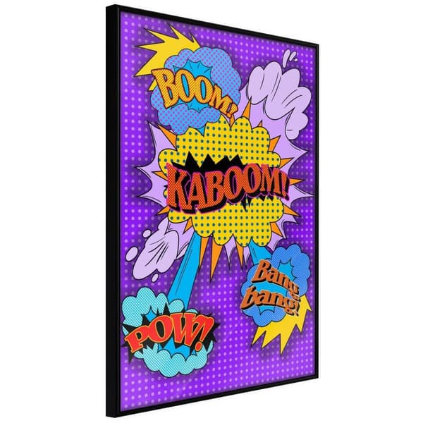Inramad Poster / Tavla - Kaboom! Boom! Pow!