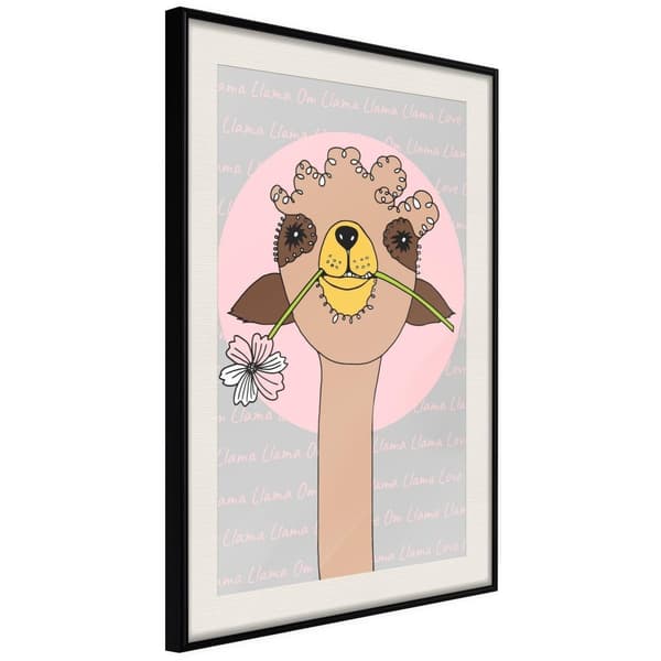 Inramad Poster / Tavla - Cute Llama