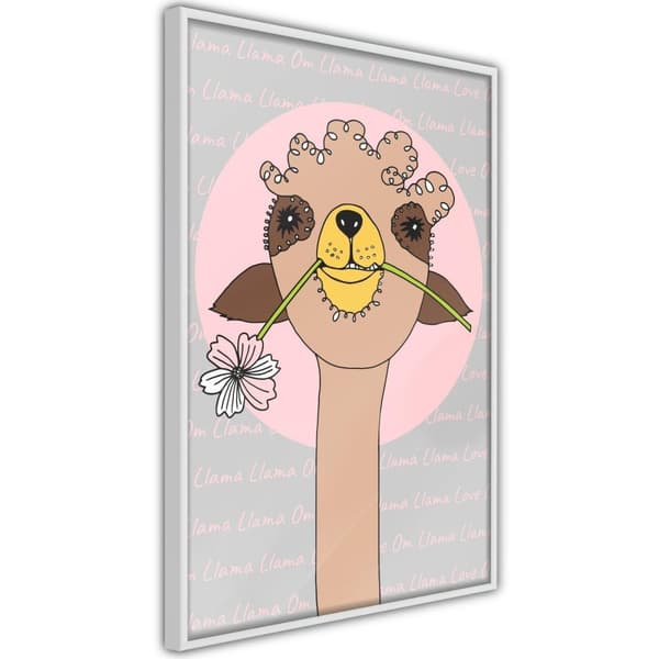 Inramad Poster / Tavla - Cute Llama