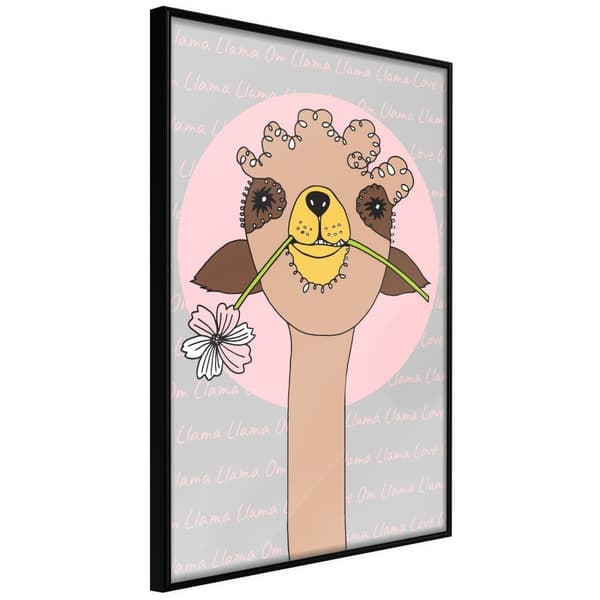 Inramad Poster / Tavla - Cute Llama