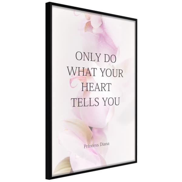 Inramad Poster / Tavla - Follow Your Heart I Svart ram 20x30