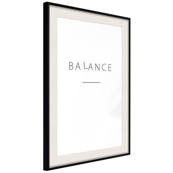 Inramad Poster / Tavla - Seek a Balance Svart ram med passepartout 20x30