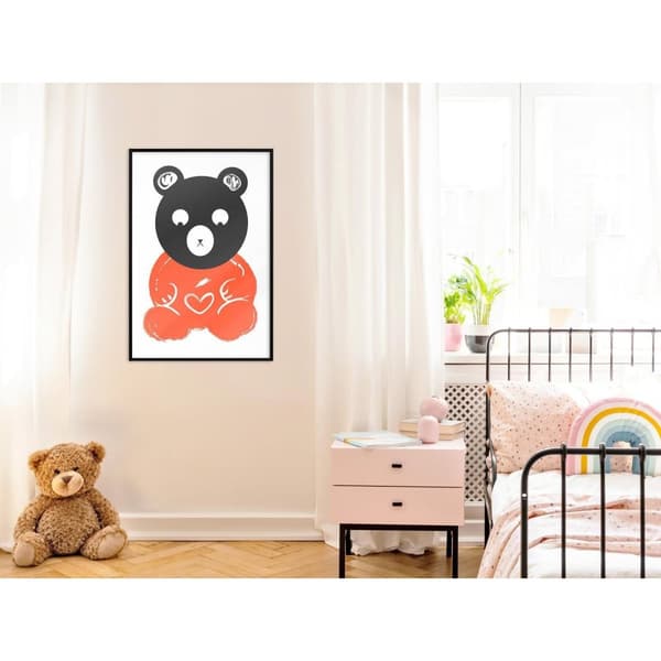Inramad Poster / Tavla - Teddy Bear in Love