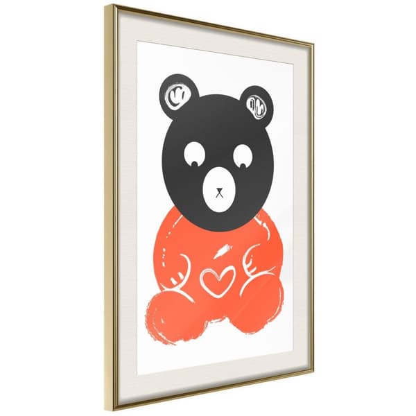 Inramad Poster / Tavla - Teddy Bear in Love