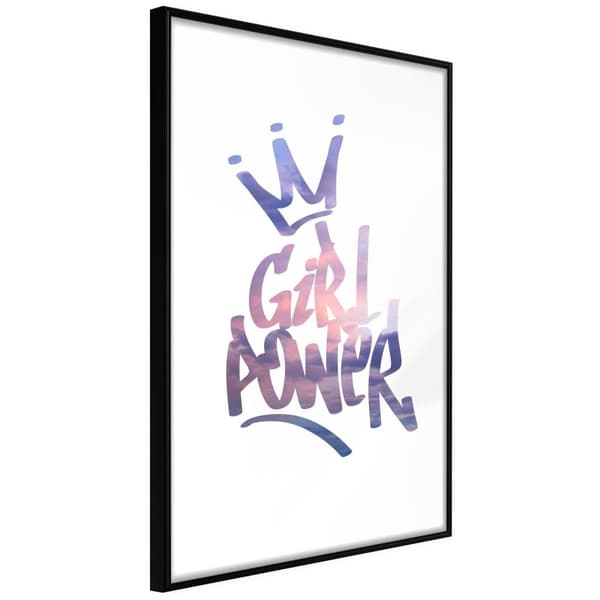 Inramad Poster / Tavla - Girl Power Svart ram 30x45