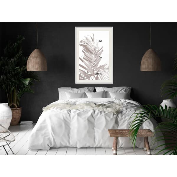 Inramad Poster / Tavla - Beige Palm