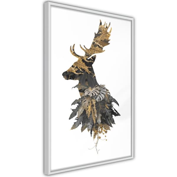 Inramad Poster / Tavla - King of the Forest Vit ram 30x45