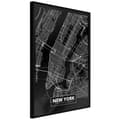 Miniatyrbild 2 av 11: Inramad Poster / Tavla - City Map: New York (Dark)
