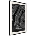 Miniatyrbild 5 av 11: Inramad Poster / Tavla - City Map: New York (Dark)