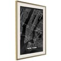 Miniatyrbild 10 av 11: Inramad Poster / Tavla - City Map: New York (Dark)