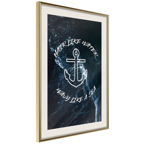 Inramad Poster / Tavla - Sailors' Loved One Guldram med passepartout 30x45