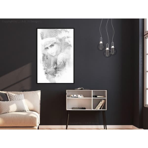 Inramad Poster / Tavla - Mysterious Look (Grey)
