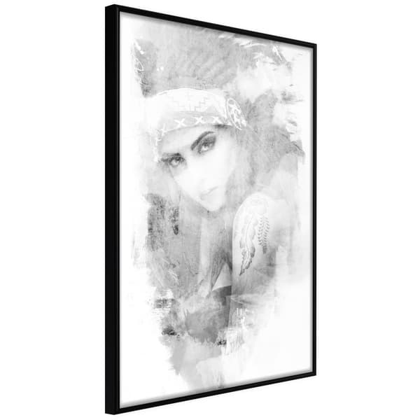 Inramad Poster / Tavla - Mysterious Look (Grey)